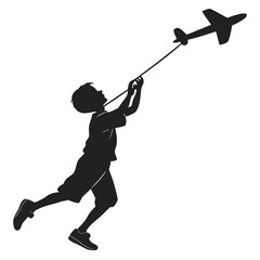 Obraz premium Boy flying toy silhouette