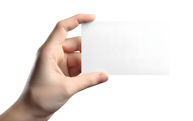 Obraz premium Professional hand presenting a clean white business card, ready for your brand identity and contact information