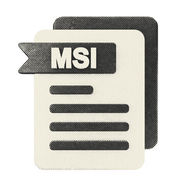 3d file data document icon MSI halftone