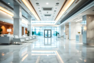 Obraz premium Generative AI spacious modern building lobby interior design.