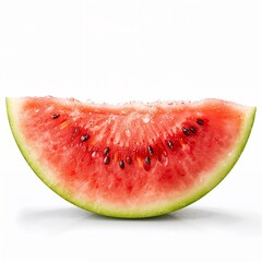Fresh watermelon slice isolated on pure white background