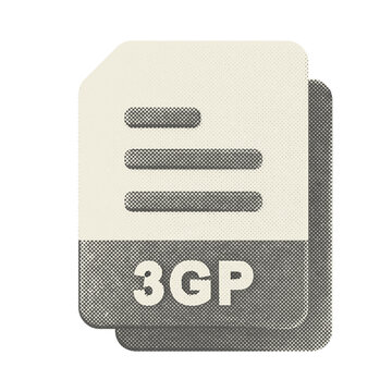 3d file data document icon 3GP halftone