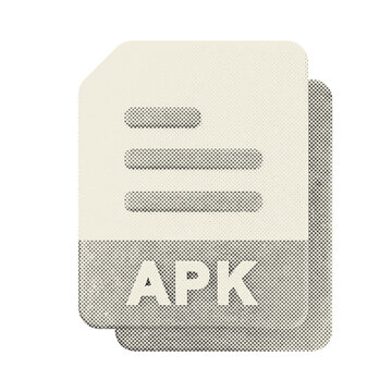 3d file data icon illustration APK halftone