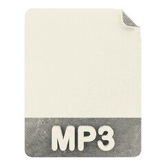 3d file mp3 format type icon halftone