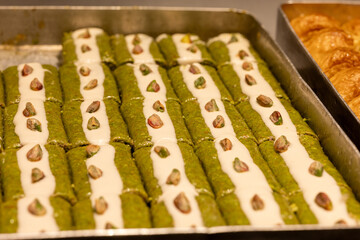 Close-Up of Assorted Turkish Baklavas on the Counter

