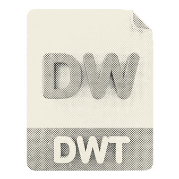3d file dwt format type icon halftone