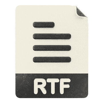 3d file rtf format type icon halftone