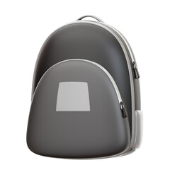 A Dark Gray Backpack with White Accents Features a Front Pocket and Zipper Closure Ideal for School or Travel