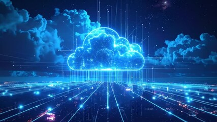 Cloud computing and digital network integration over an urban metropolis - Powered by Adobe