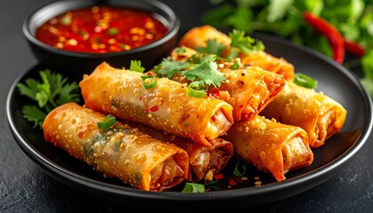 Fototapeta premium Thai Fried Spring Rolls