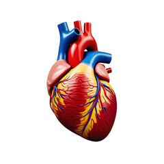Hyperrealistic 3 D Human Heart Anatomy Model isolated on a transparent background medical organ