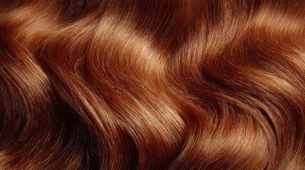 Naklejka premium Wavy auburn hair with highlights shows shiny texture and rich color tones. Great for beauty, fashion, or haircare advertising campaign designs.