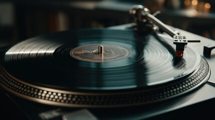 The elegant black vinyl record 