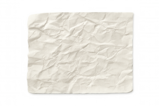 Crumpled white paper texture with rough edges, torn old sheet as a design element or background