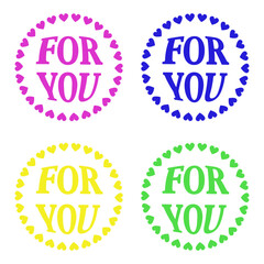 For You Message Logo Set (Vivid Colors)