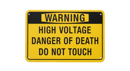 Warning High Voltage Danger Of Death Do Not Touch Safety Sign