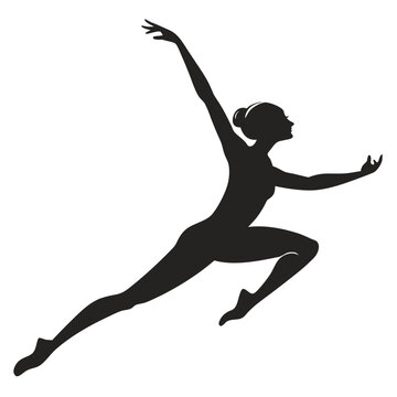 Dancer leaping silhouette