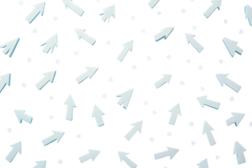 Cursor arrows in a pattern with white borders scattered on a black background