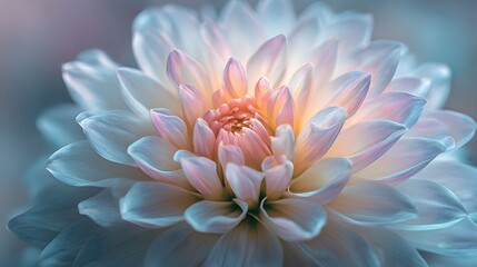 Obraz premium Delicate white flower petals with soft pink and orange hues bloom.