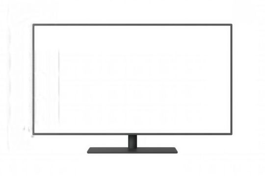 Flat screen display vector mockup with transparent screen, showing contemporary television technology for design templates