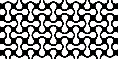 Abstract black and white geometric pattern with modern seamless design for background or textile.