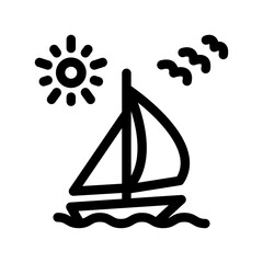 Yacht icon design template SVG