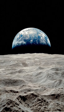 View of Earth from the Moon's Surface
