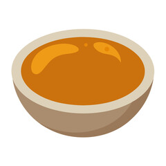Gravy in bowl vector on white background.