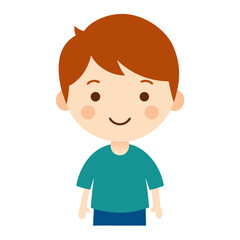 Cute little boy vector on white background.