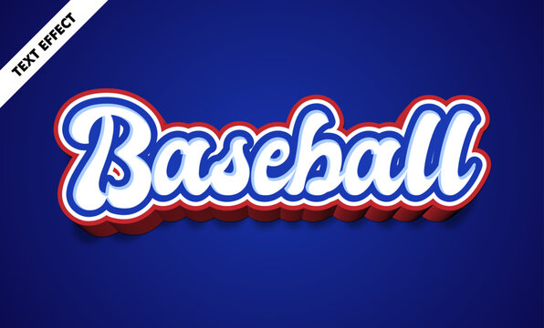 Baseball editable text effect, retro bold script font, vintage sport team title design