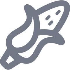 Gray Corn Icon Vector Illustration on White Background Simple Outline Stylized Corn Cob with Leaves for Food Agriculture and Harvest Themes