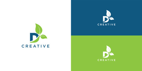 J letter leaf logo icon design template