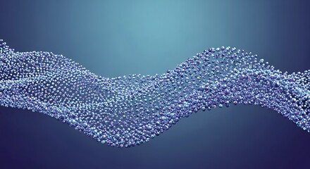 Abstract Molecular Structure with Spheres Connecting Creating Dynamic Wave Shape