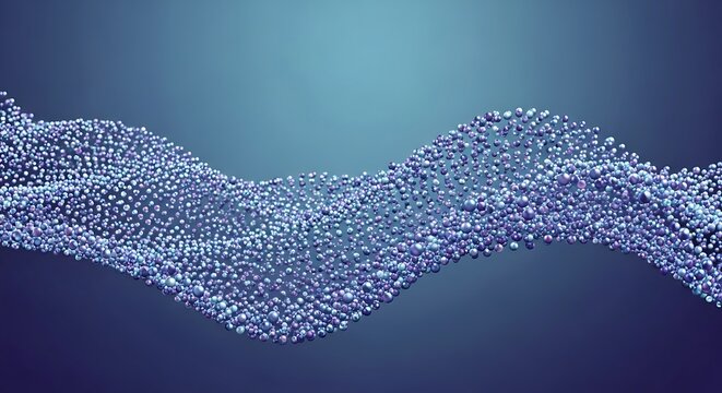 Abstract Molecular Structure with Spheres Connecting Creating Dynamic Wave Shape
