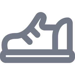 Gray Isometric Sneaker Icon with Transparent Background Represents Footwear Style and Athleticism on a Clean White Canvas