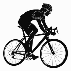 Fototapeta premium Cyclist finishing race silhouette