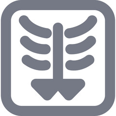 Gray Rib Cage X Ray Icon Graphic With Transparent Background Medical Symbol And Illustration