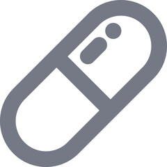 Gray Outline Of A Capsule On Transparent Background Medical Healthcare Concept Icon Illustration