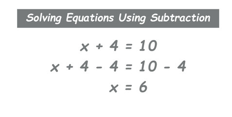 Solving Equations Using Subtraction in Mathematics.