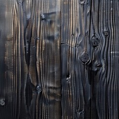 Dark Weathered Wood Texture Background with Natural Grain and Knots