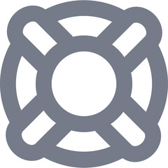 Grey Circular Abstract Symbol Representing Safety and Support on a Transparent Background