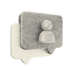 3d chat speech talk bubble icon illustration