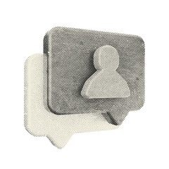 3d chat speech talk bubble icon illustration