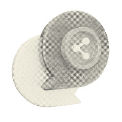 3d chat speech talk bubble icon illustration