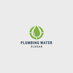 Plumbing water logo style icon design template vector illustration