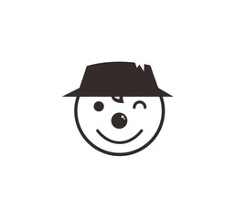 Stylized heart-shaped flower with two leaves on a white background, simple graphic design.