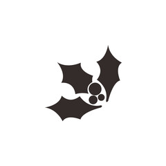 Stylized heart-shaped flower with two leaves on a white background, simple graphic design.