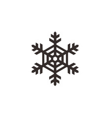 Stylized heart-shaped flower with two leaves on a white background, simple graphic design.