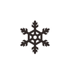 Stylized heart-shaped flower with two leaves on a white background, simple graphic design.