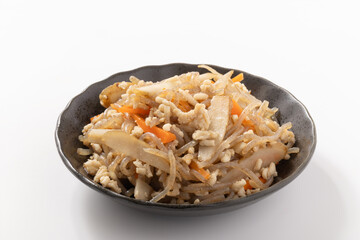 鶏ひき肉とごぼうの炒め煮